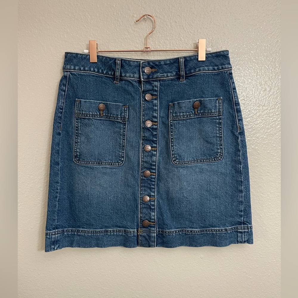 Loft Outlet Denim Front Button Skirt